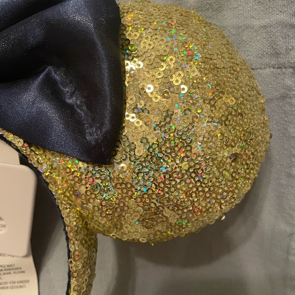 NEW Disney Parks Minnie Mouse Gold & Blue 50th Anniversary Ears Headband - Picture 3 of 3